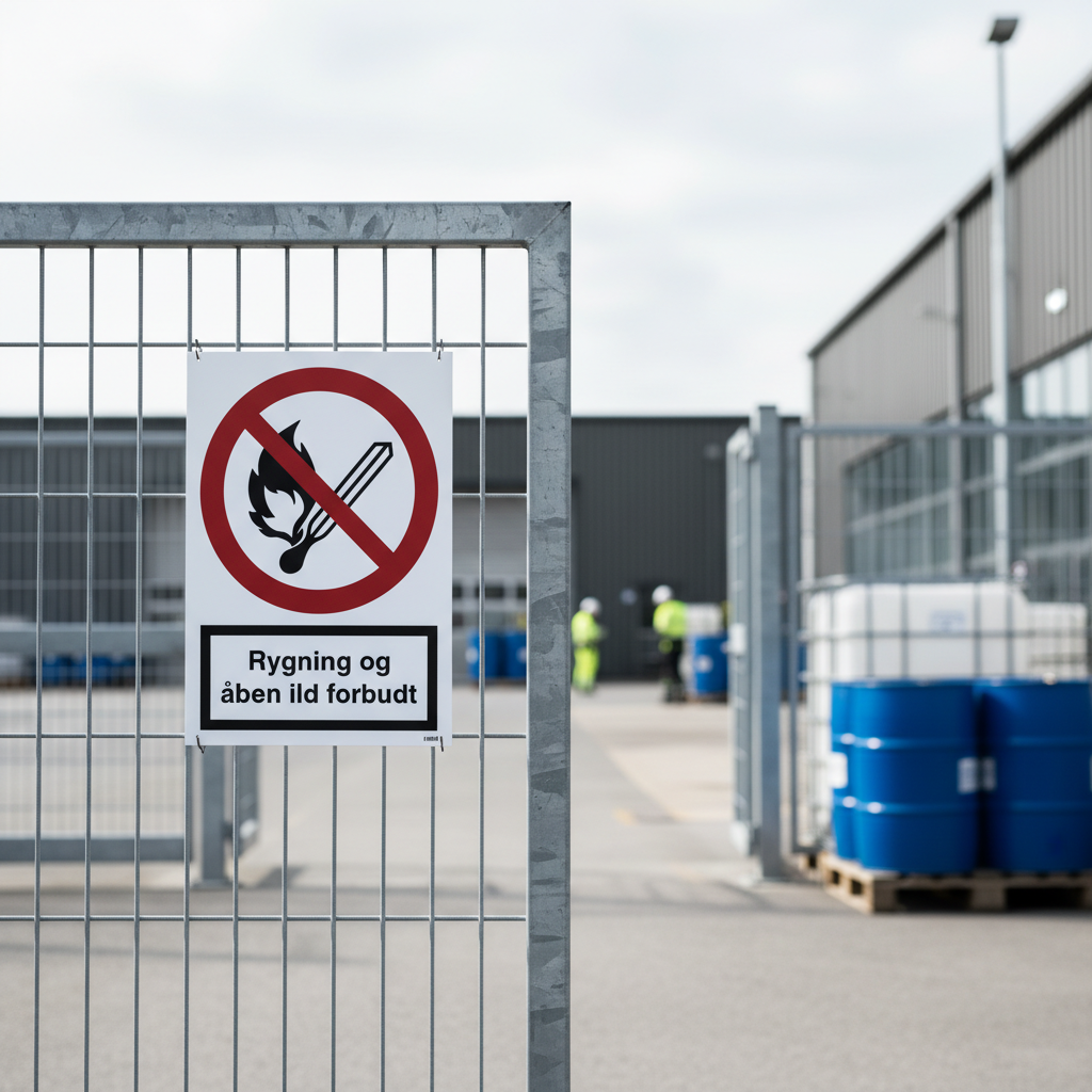 Rygning og åben ild forbudt ISO skilt - Billede 5