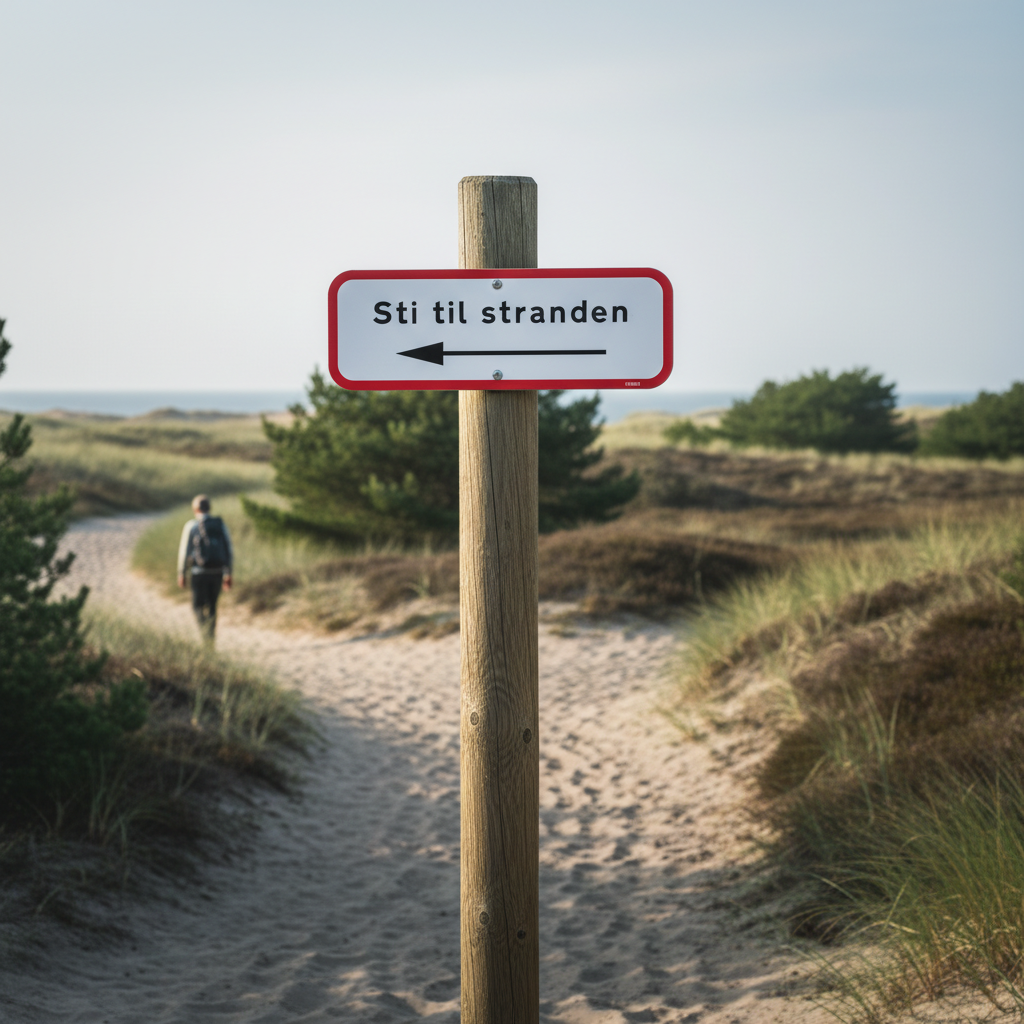 Sti til stranden skilt - Billede 2