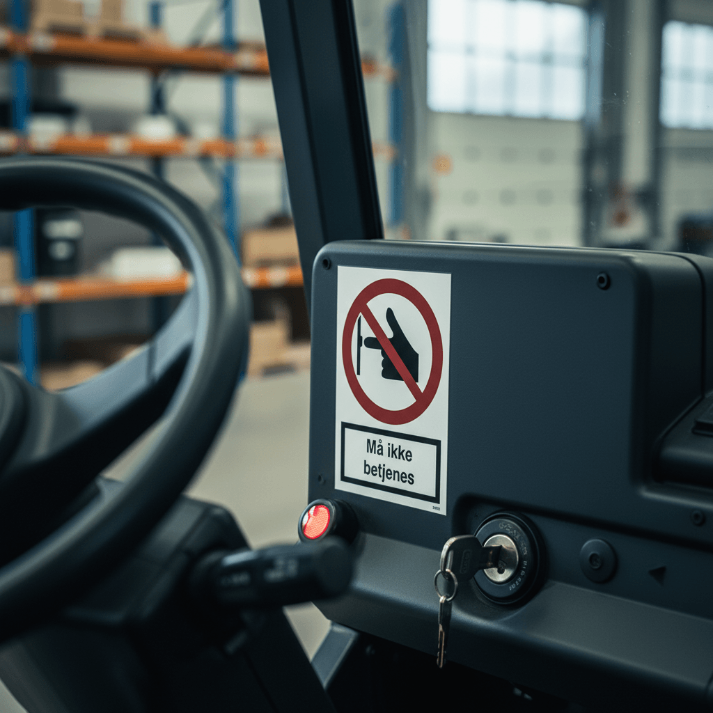 Må ikke betjenes skilt - Billede 2