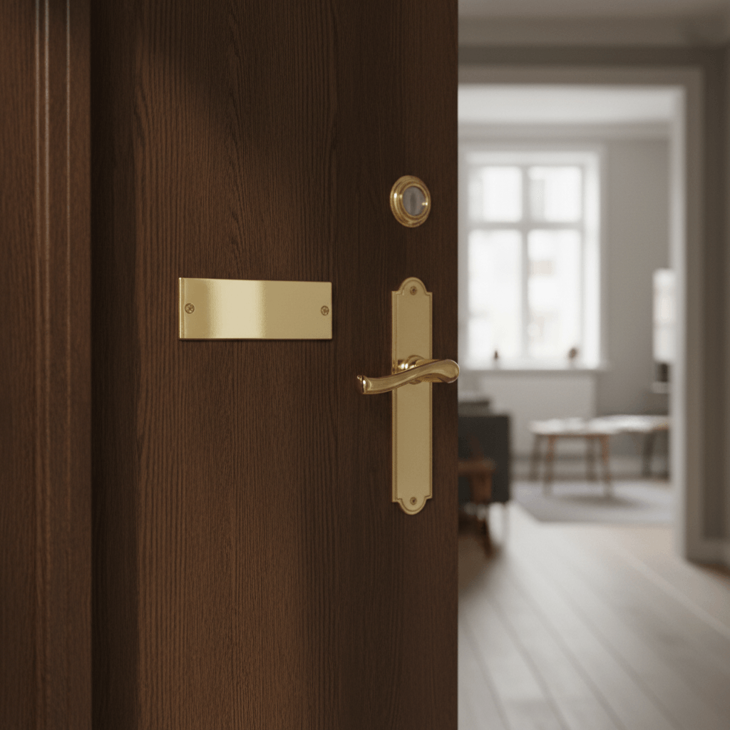 Dørskilt Messing - Rektangel - Billede 4