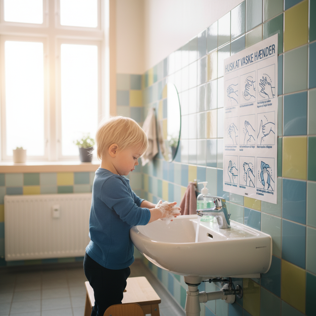 Husk at vaske hænder guide skilt - Billede 2