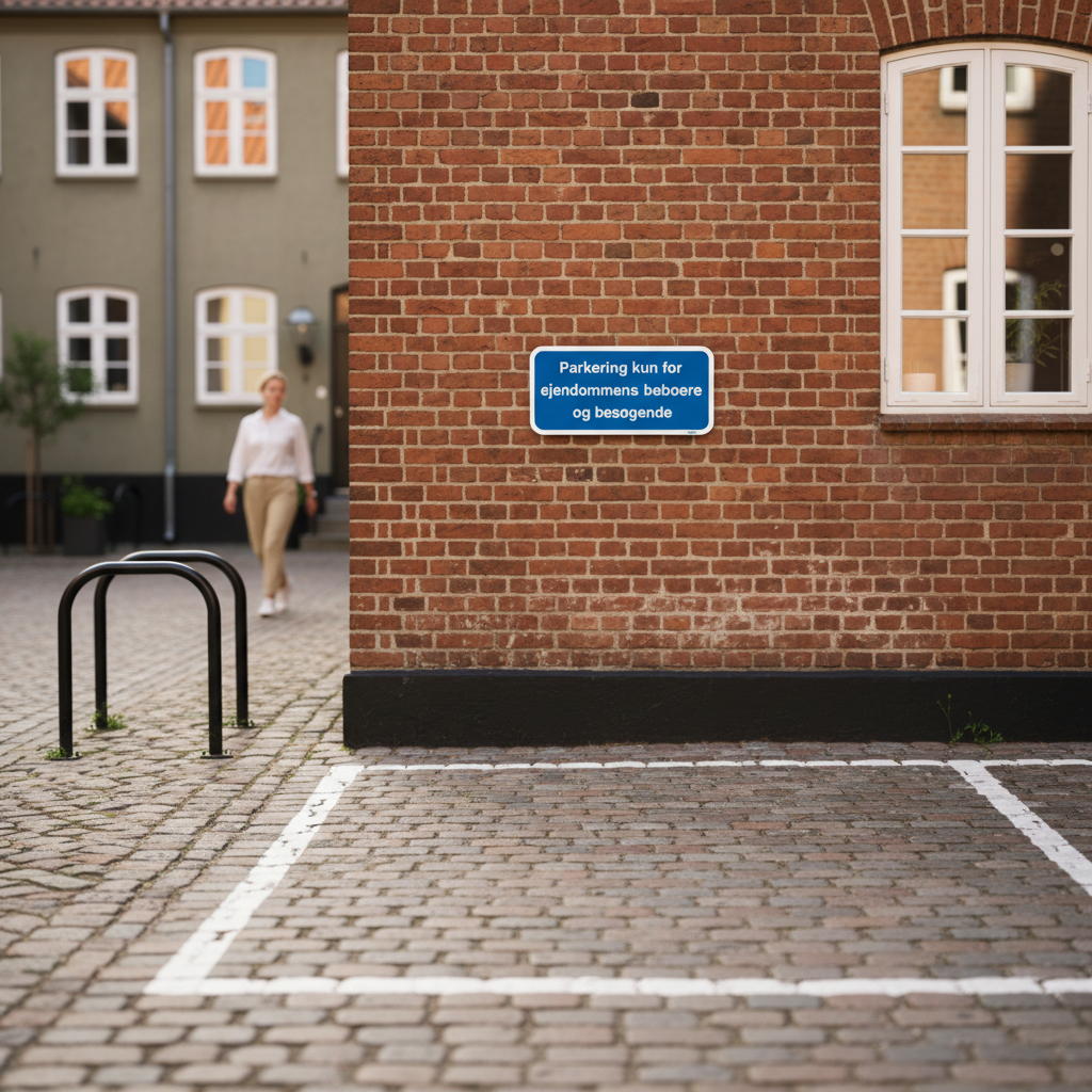 Parkering kun for ejendommens beboere og besøgende. P-skilt - Billede 4