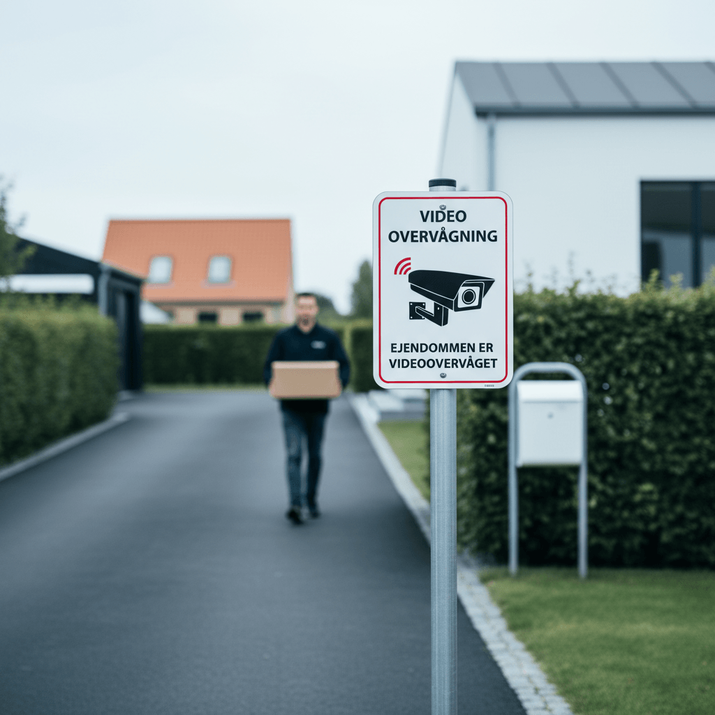 Video overvågning - Ejendommen er videoovervåget skilt - Billede 2