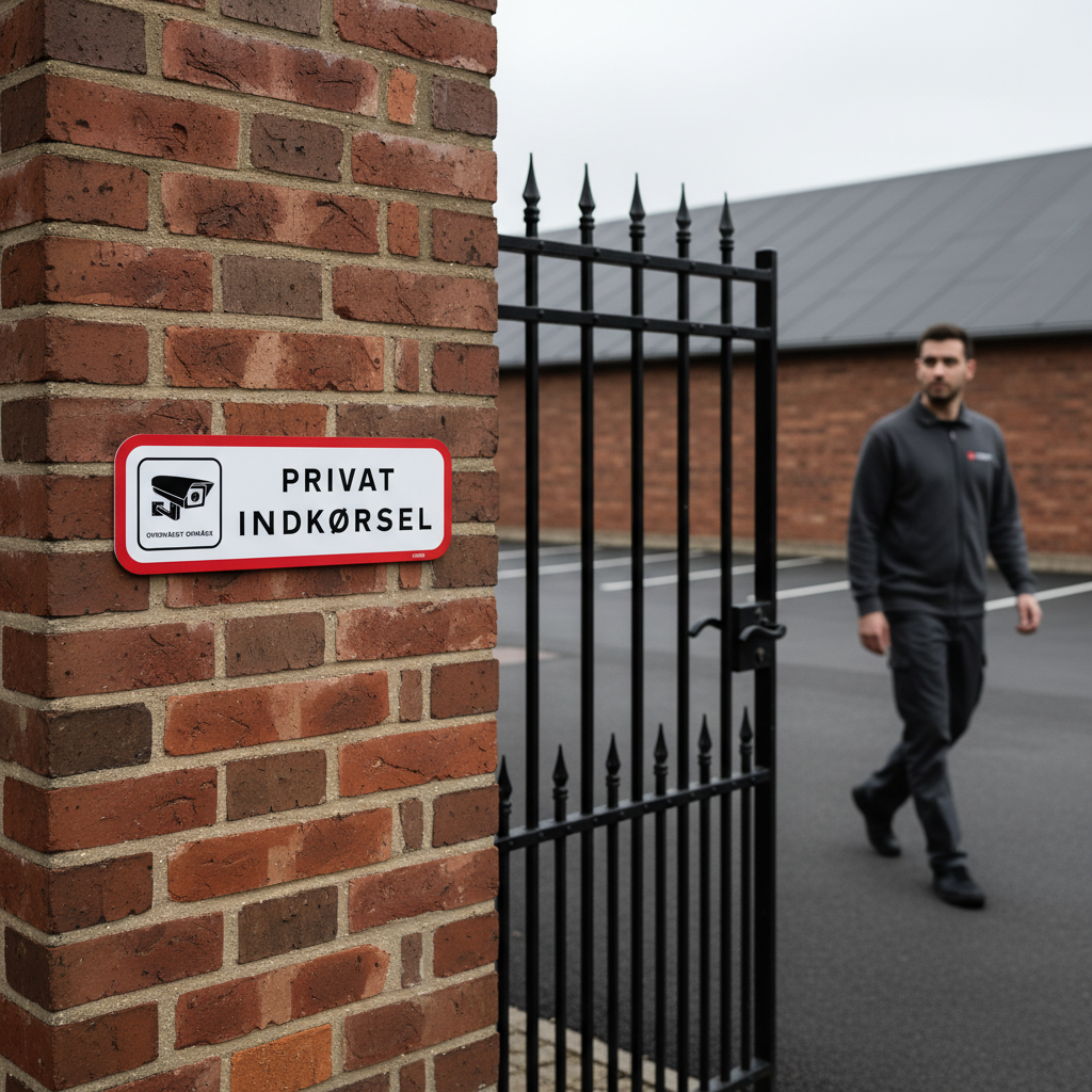 Overvåget område Privat indkørsel skilt - Billede 4