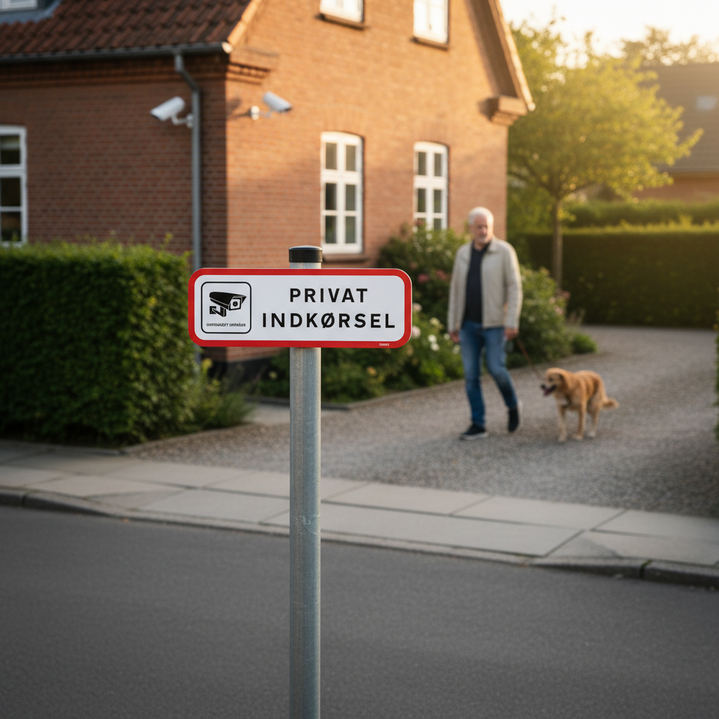 Overvåget område Privat indkørsel skilt - Billede 3