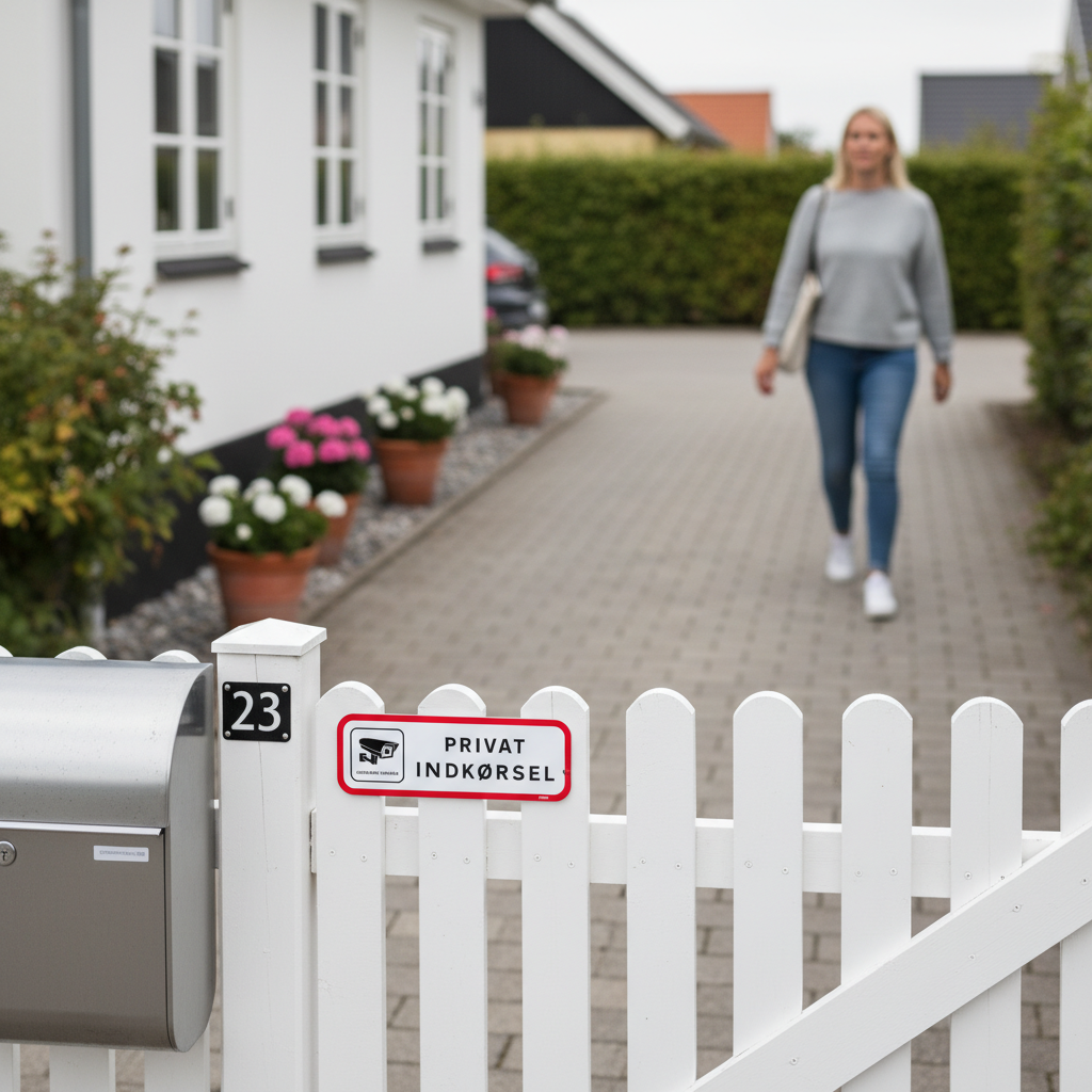 Overvåget område Privat indkørsel skilt - Billede 2