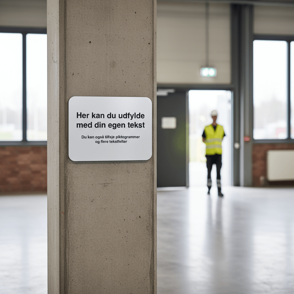 Design-selv hvidt skilt liggende A-format - Billede 2