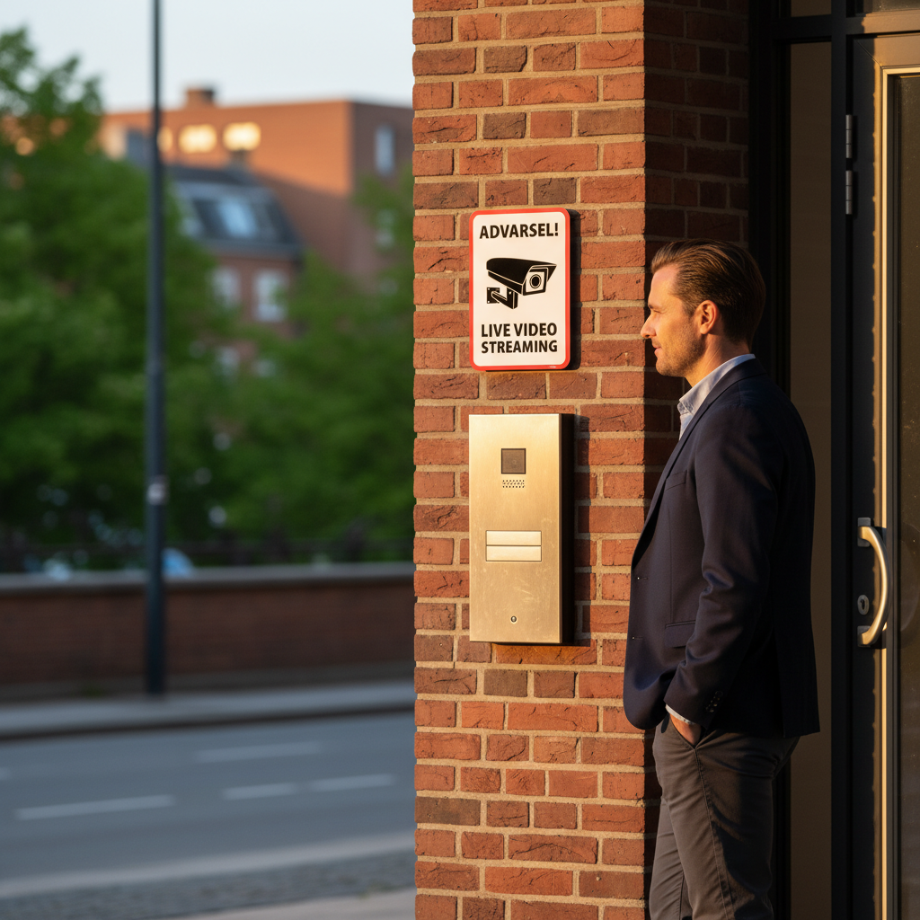 Overvågningsskilt - Advarsel! Live video streaming - Billede 5
