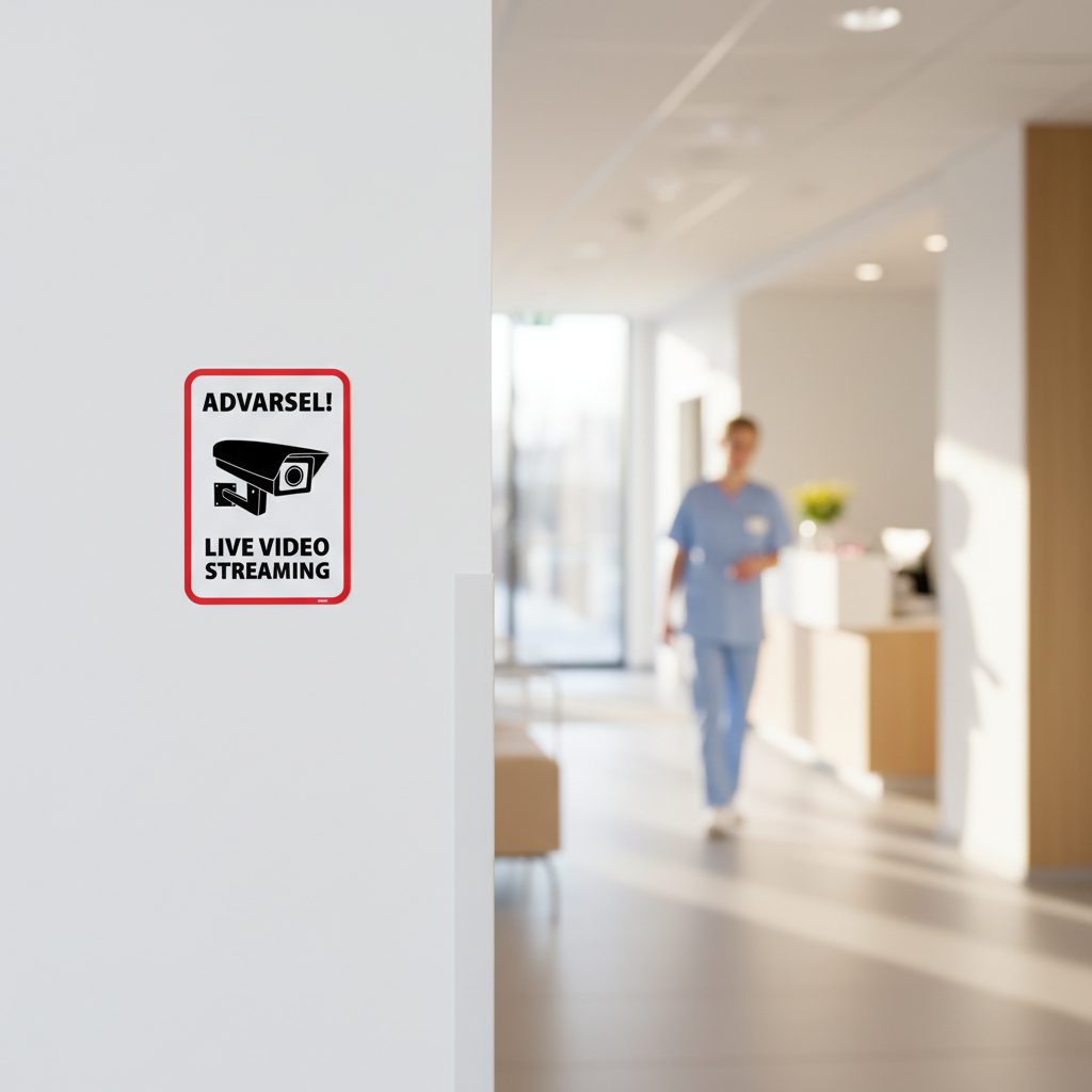 Overvågningsskilt - Advarsel! Live video streaming - Billede 4