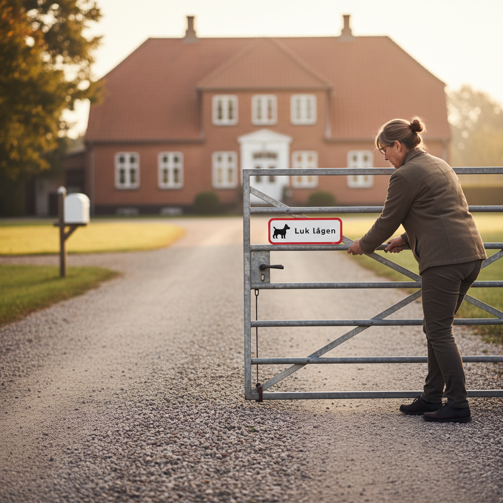 Luk lågen skilt med hund rød ramme - Billede 5