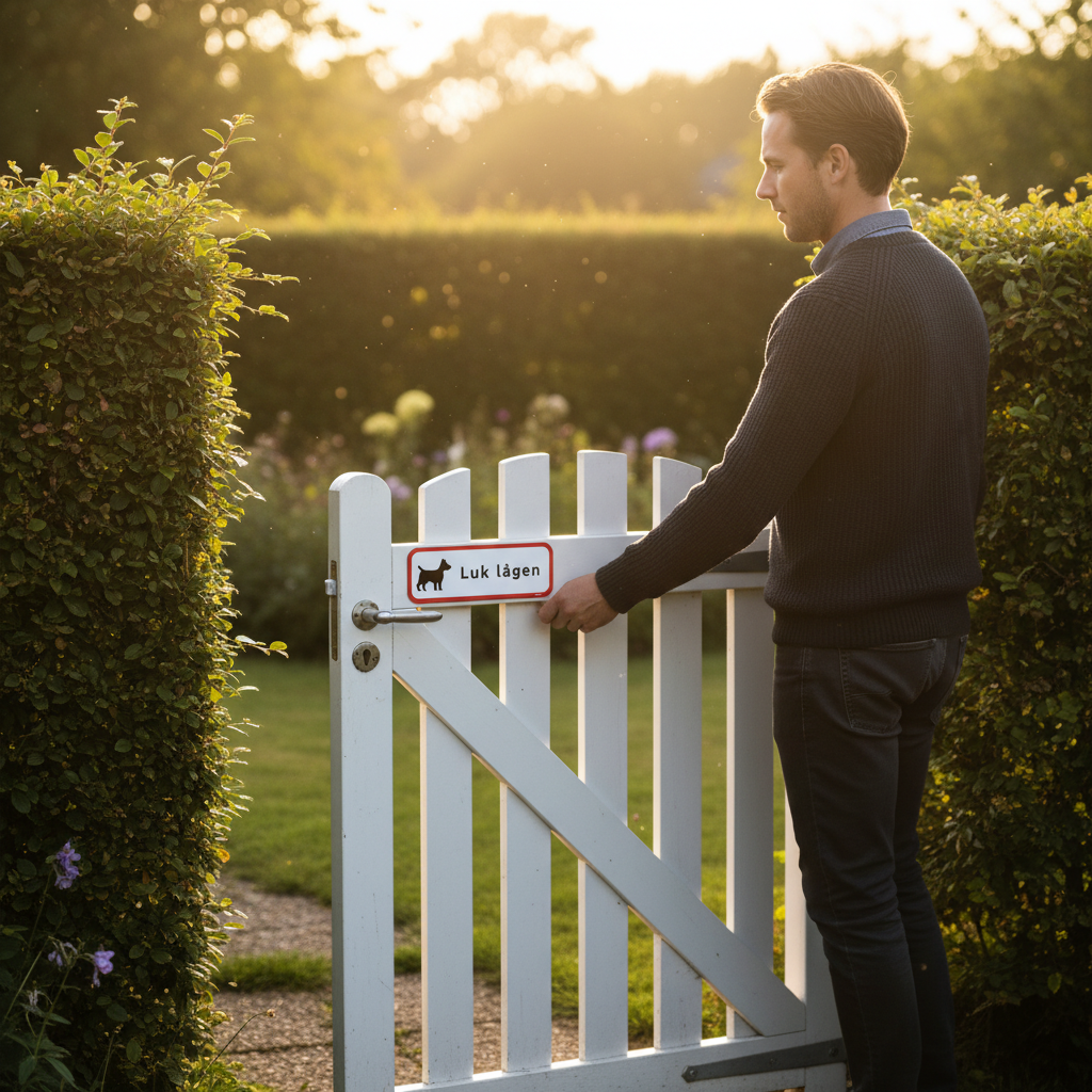 Luk lågen skilt med hund rød ramme - Billede 4