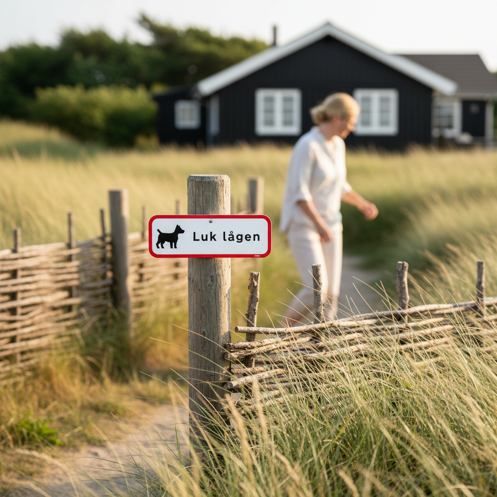 Luk lågen skilt med hund rød ramme - Billede 3