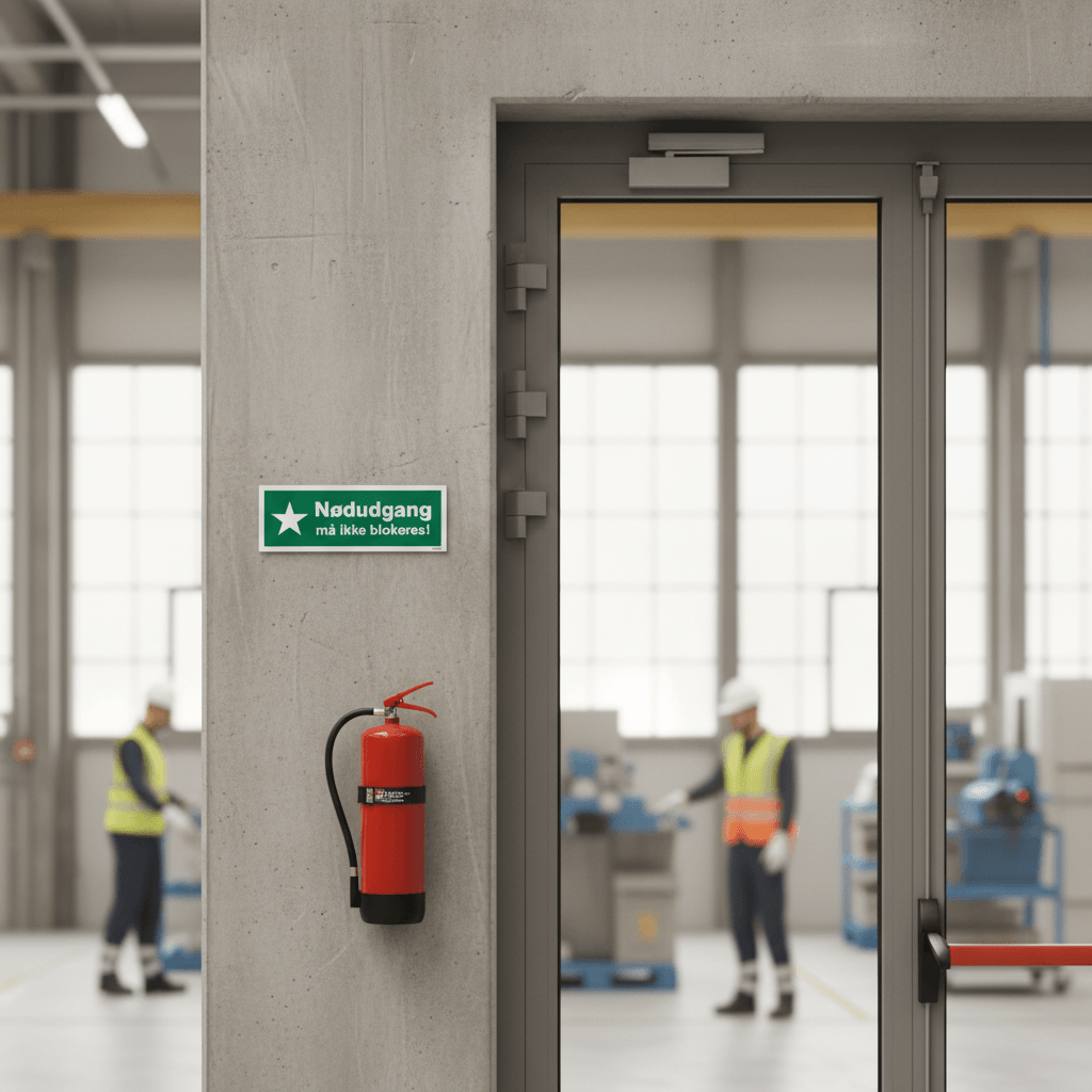 Nødudgang må ikke blokeres Skilt - Billede 2