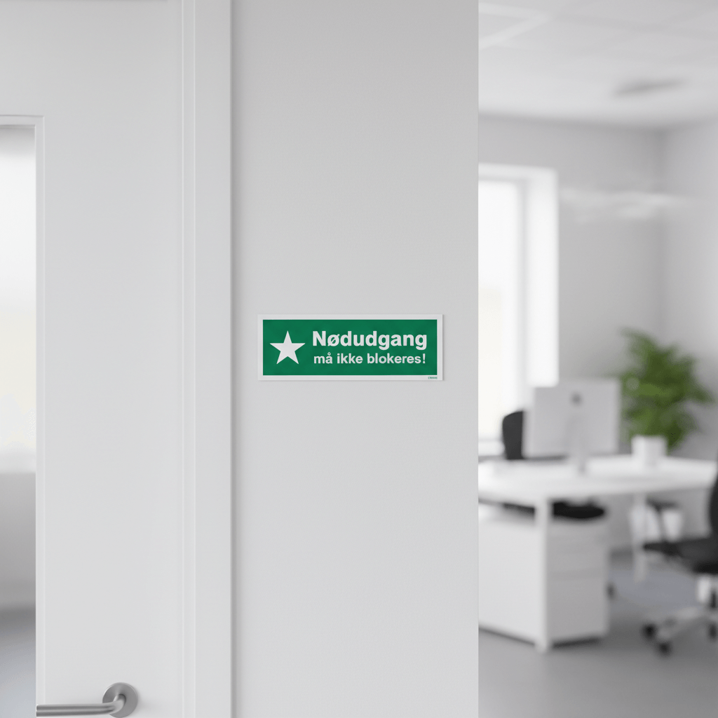 Nødudgang må ikke blokeres Skilt - Billede 5