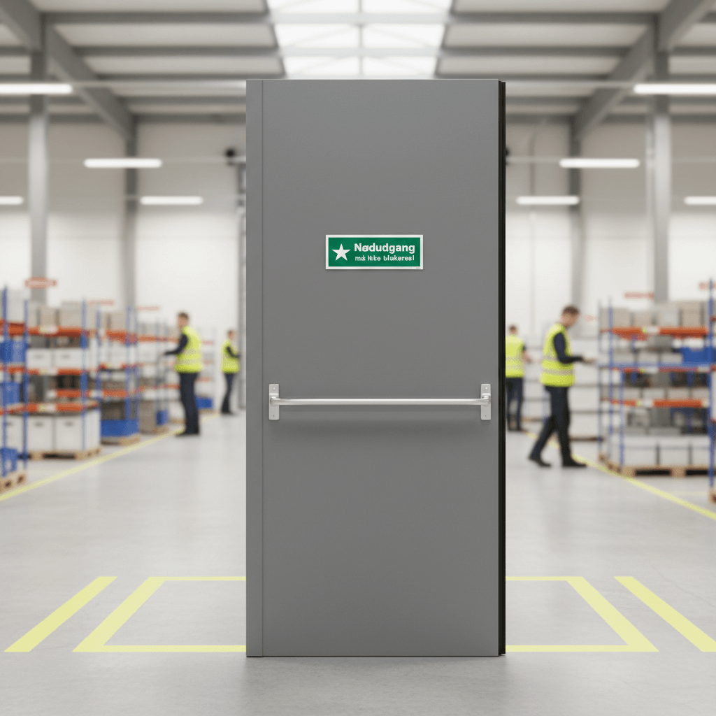 Nødudgang må ikke blokeres Skilt - Billede 4