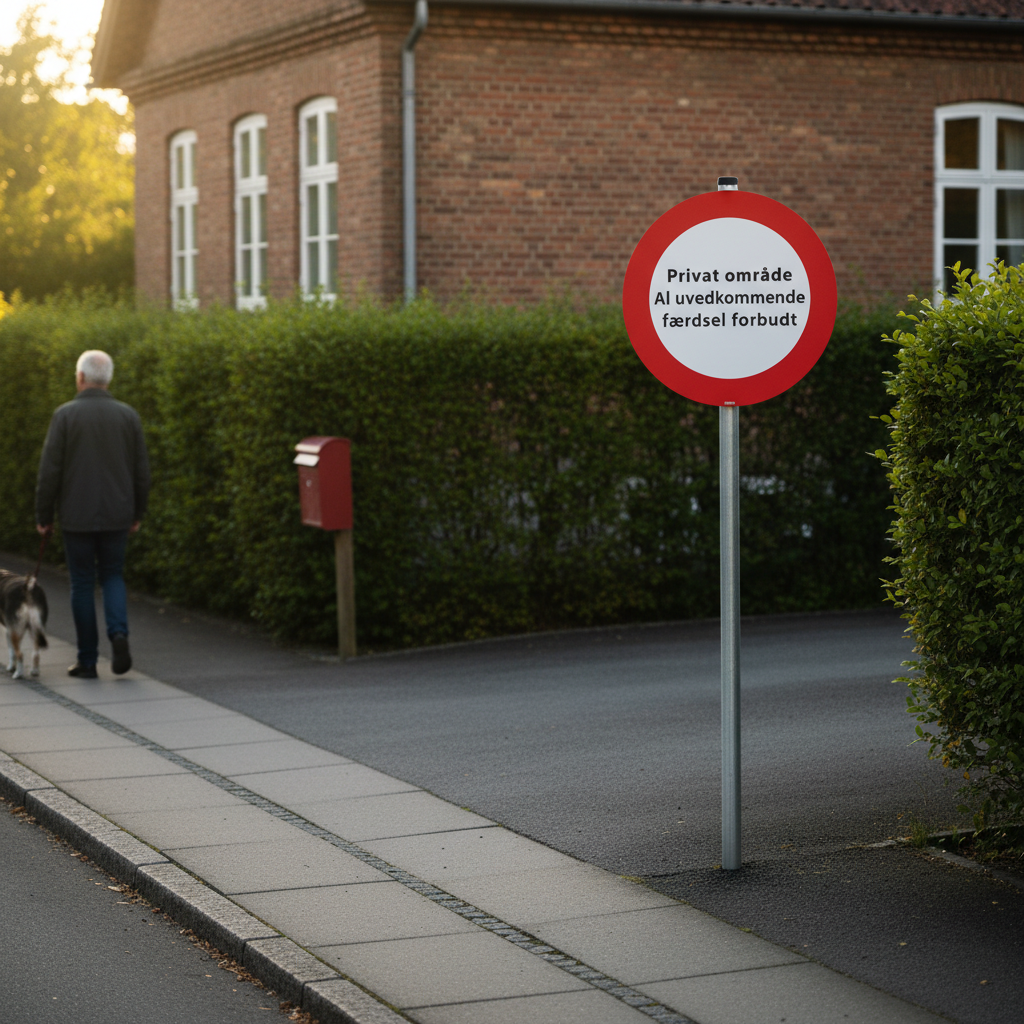 Privat område al uvedkommende færdsel forbudt skilt - Billede 4