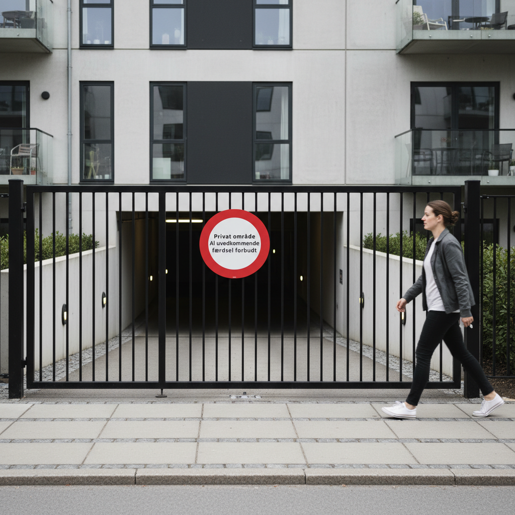 Privat område al uvedkommende færdsel forbudt skilt - Billede 3