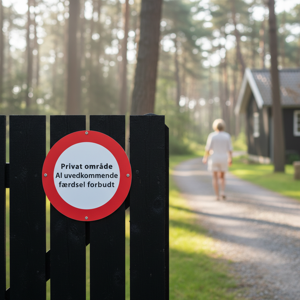 Privat område al uvedkommende færdsel forbudt skilt - Billede 2