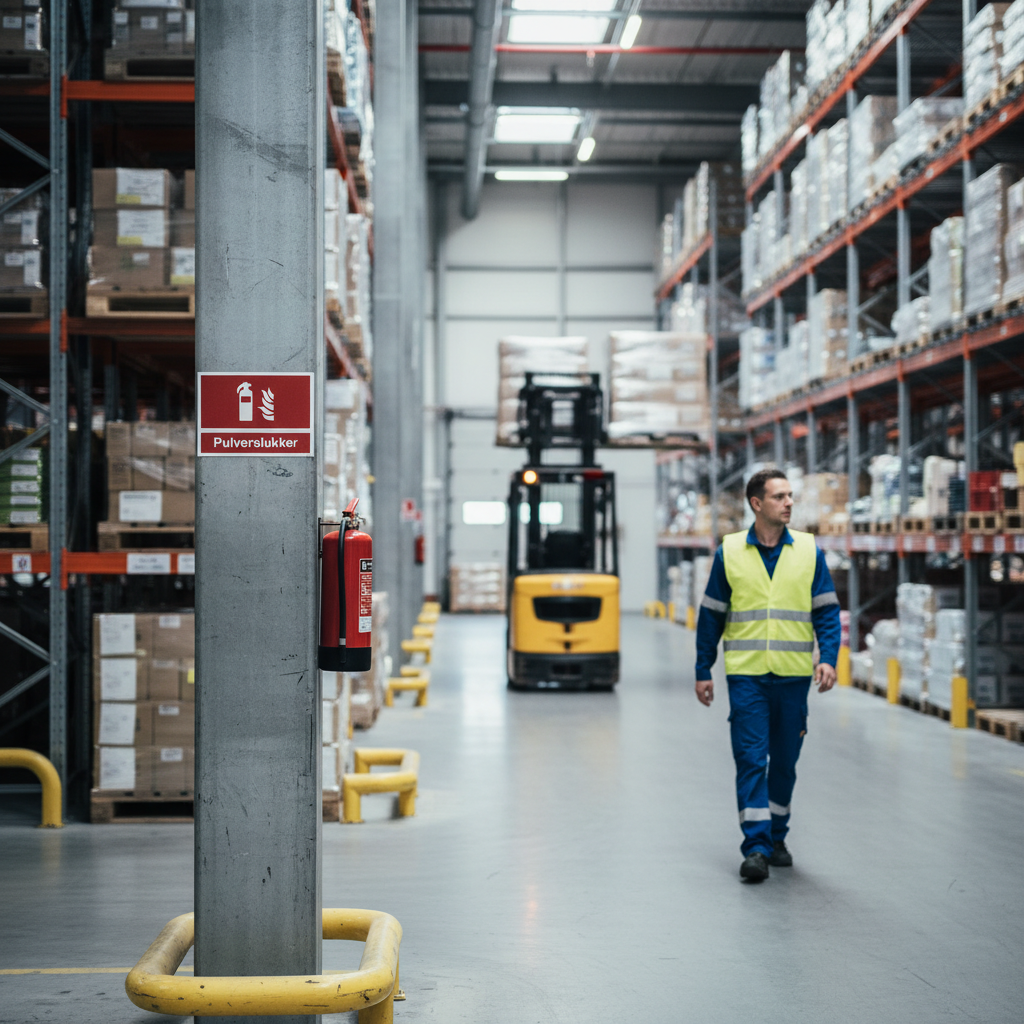 Pulverslukker Brandskilt - Billede 2