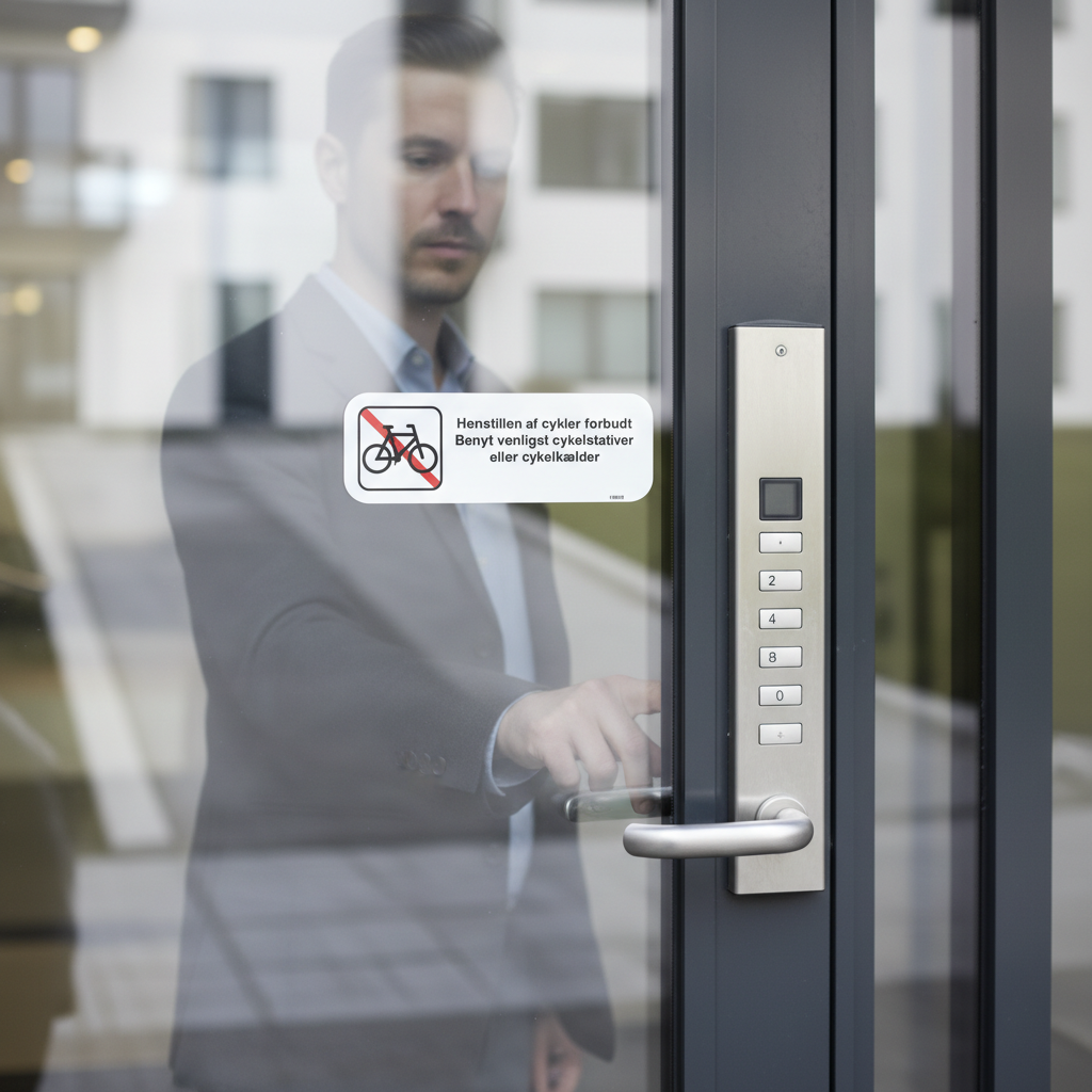 Henstillen af cykler forbudt Benyt venligst cykelstativer eller cykelkælder skilt - Billede 4