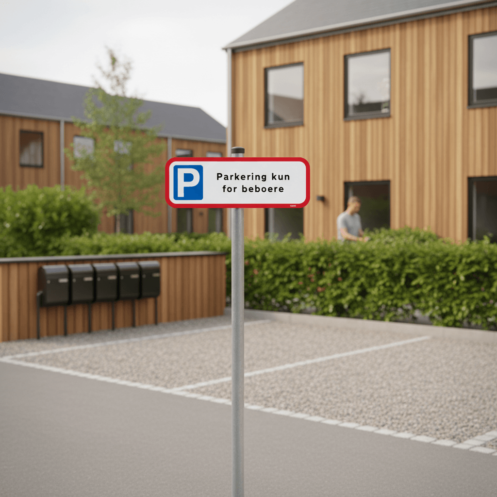 Parkering kun for beboere skilt - Billede 4