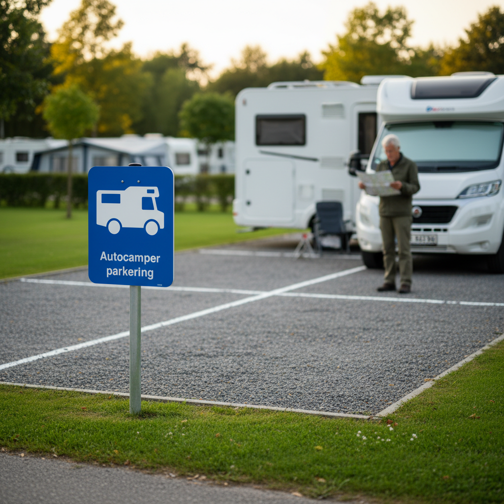 Autocamper parkering blåt skilt - Billede 2