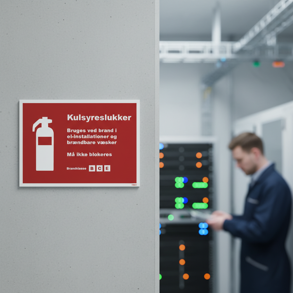 Kulsyreslukker - Bruges ved brand i... skilt - Billede 3