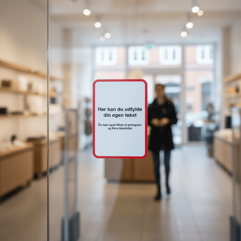 Design-selv skilt med rød ramme - Billede 2