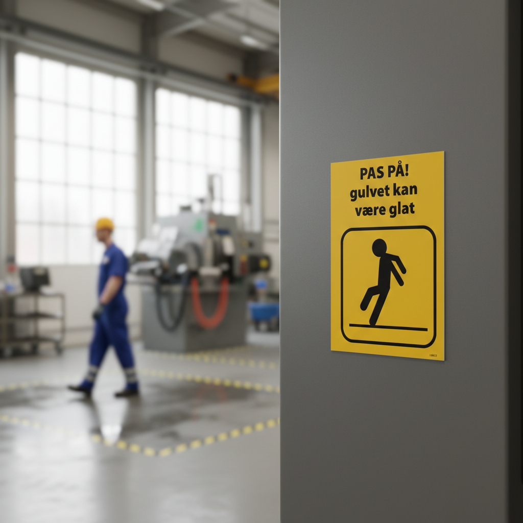 Pas på! gulvet kan være glat (gul) skilt - Billede 4