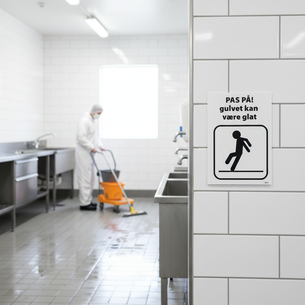 Pas på! gulvet kan være glat (gul) skilt - Billede 2