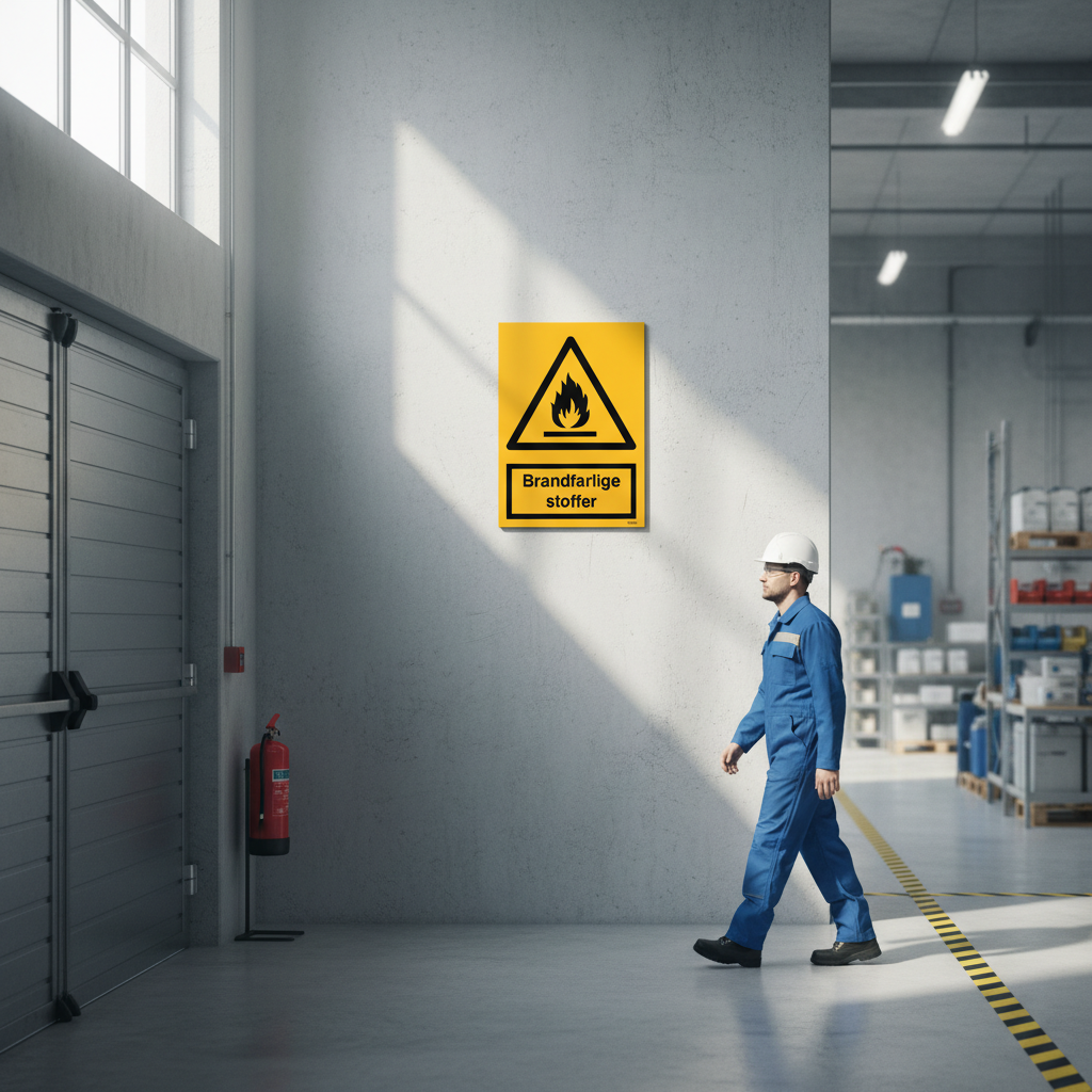 Brandfarlige stoffer skilt - Billede 2