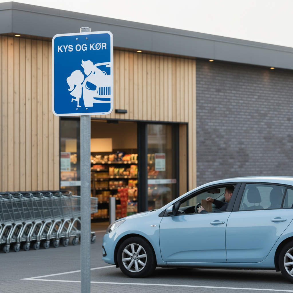 Afsætnings/afhentnings skilt - Kys og kør - Billede 4