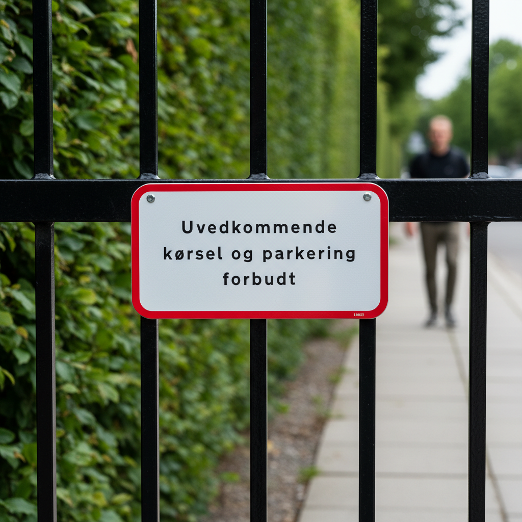 Uvedkommende kørsel og parkering forbudt Skilt - Billede 3