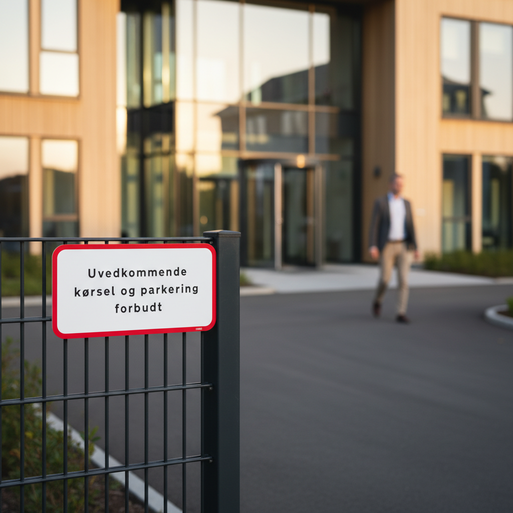 Uvedkommende kørsel og parkering forbudt Skilt - Billede 2