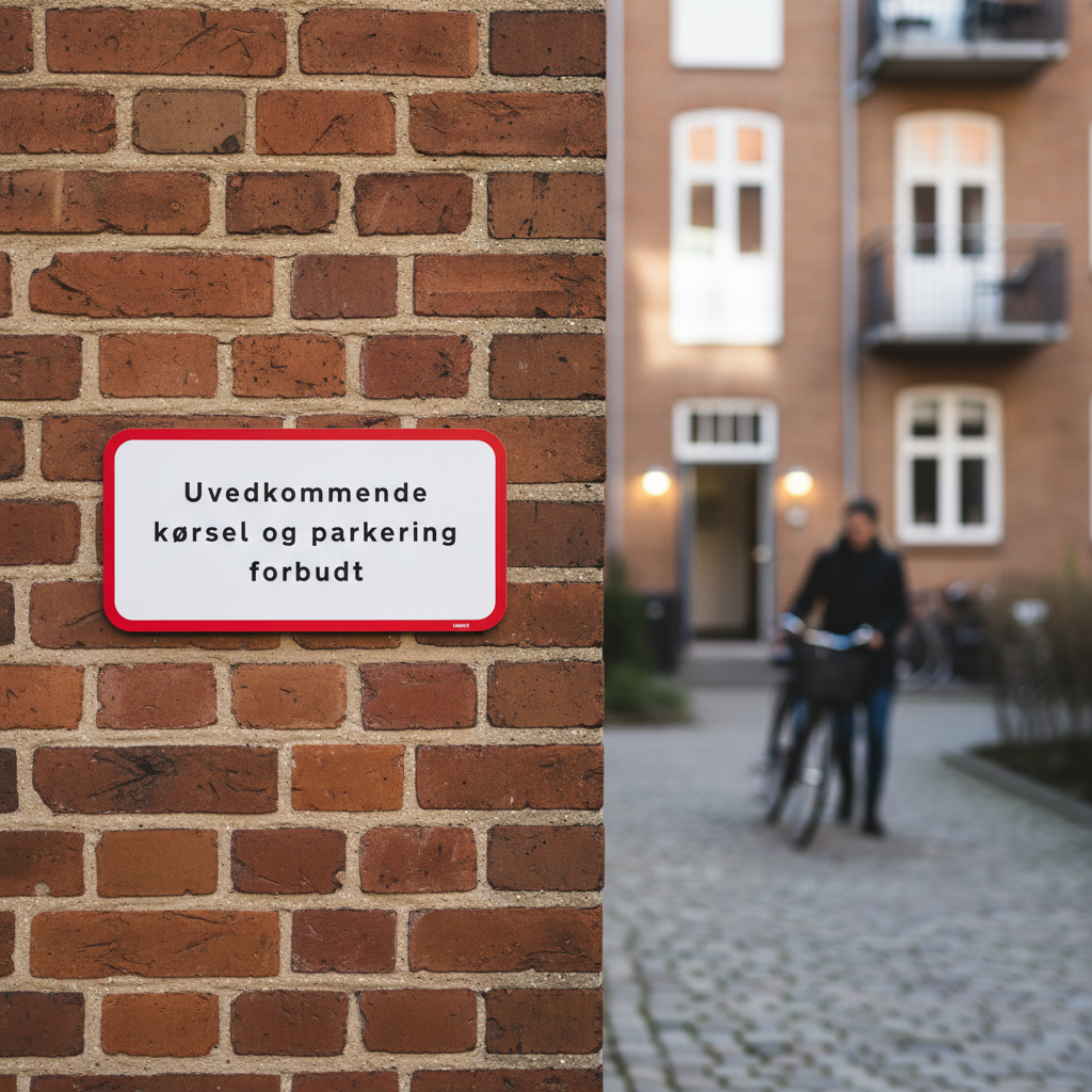 Uvedkommende kørsel og parkering forbudt Skilt - Billede 5