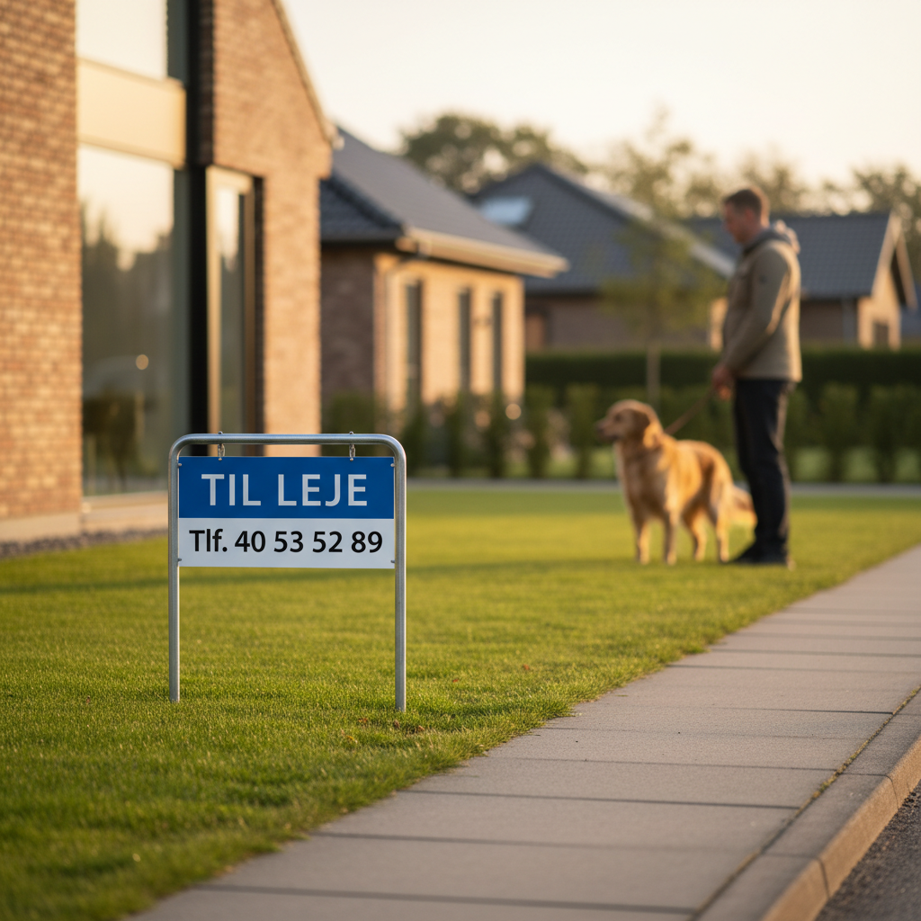 Til Leje Blå skilt - Billede 2