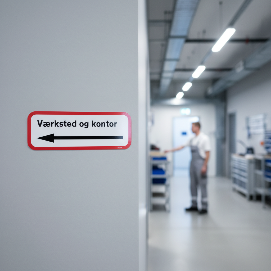 Værksted og kontor med pil skilt - Billede 5