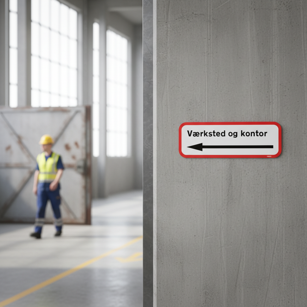 Værksted og kontor med pil skilt - Billede 4