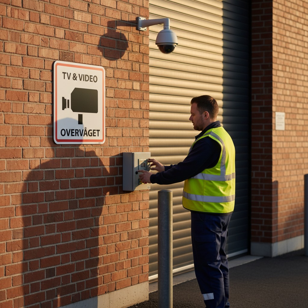 Videoovervågning skilt med rød ramme - Billede 4