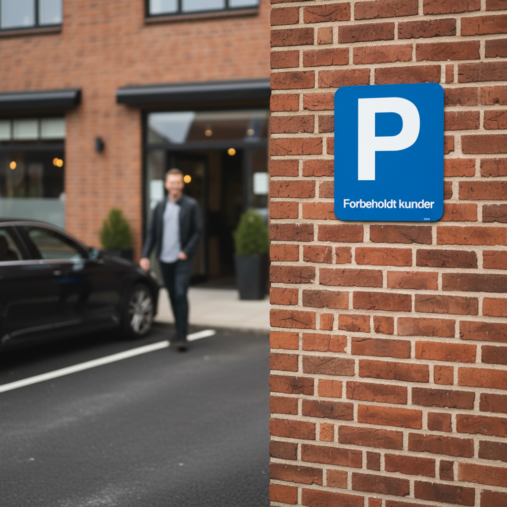 Parkering forbeholdt kunder skilt - Billede 3