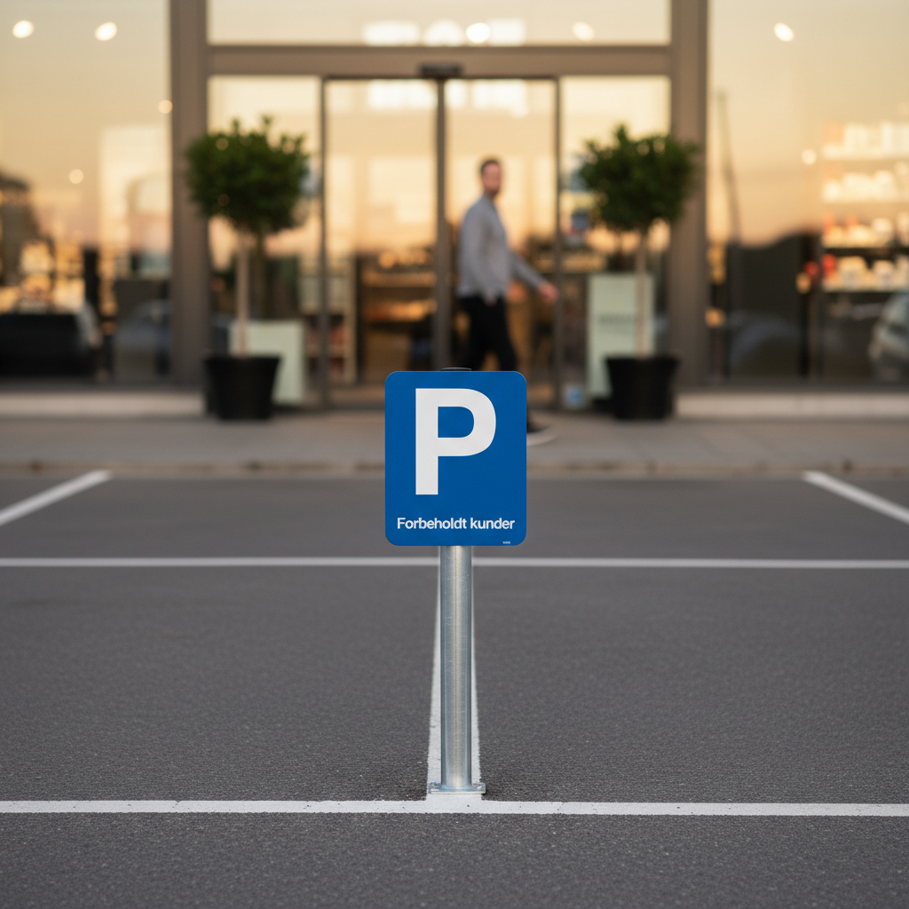 Parkering forbeholdt kunder skilt - Billede 4