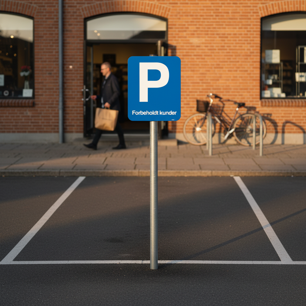 Parkering forbeholdt kunder skilt - Billede 6