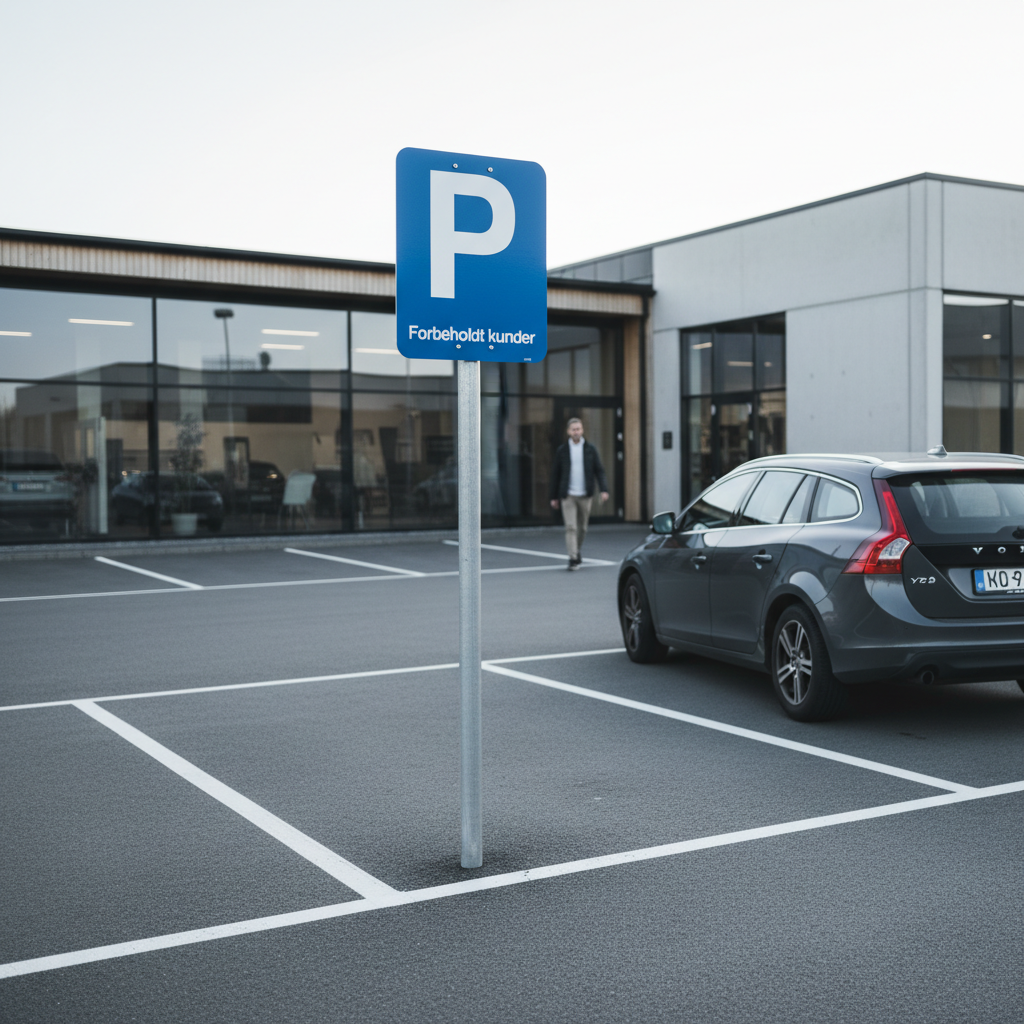 Parkering forbeholdt kunder skilt - Billede 2