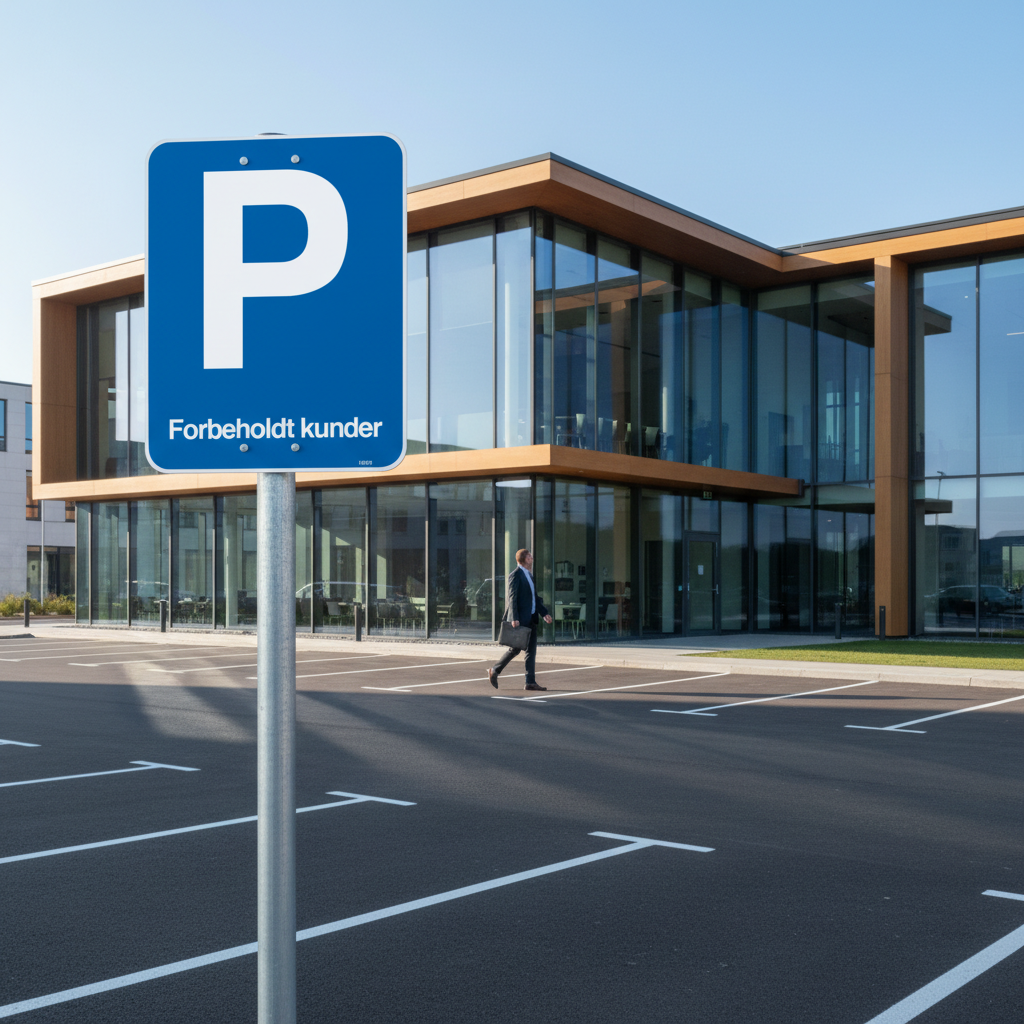 Parkering forbeholdt kunder skilt - Billede 5