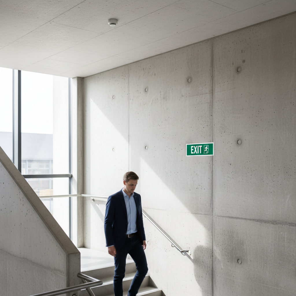 Exit Left-man Run Right skilte. - Billede 4