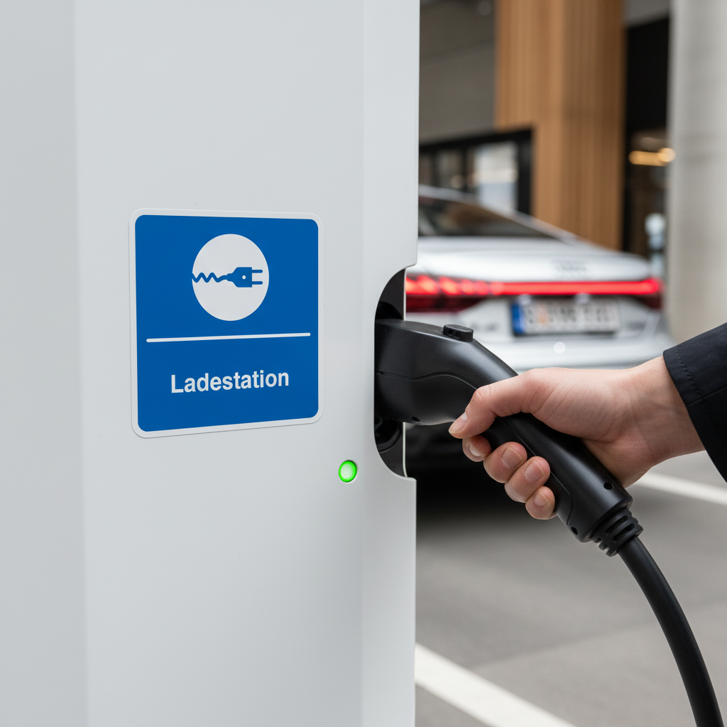 Ladestation kvadratisk oplader skilt - Billede 3