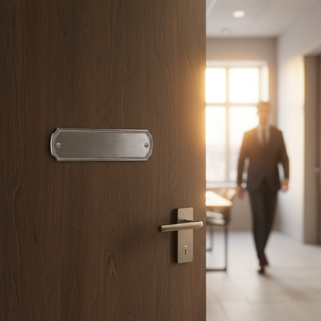 Dørskilt Børstet Mat Forkrom - Billede 4