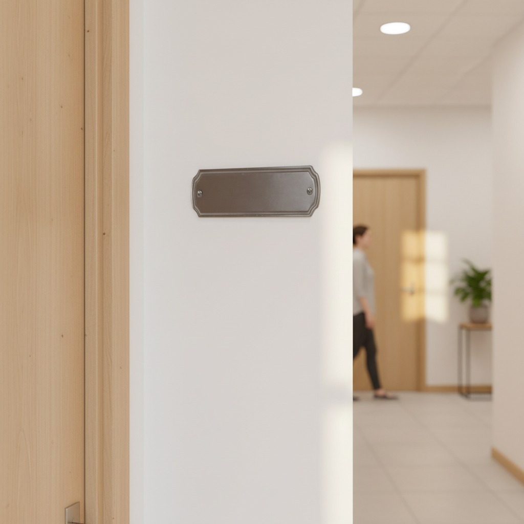 Dørskilt Børstet Mat Forkrom - Billede 2