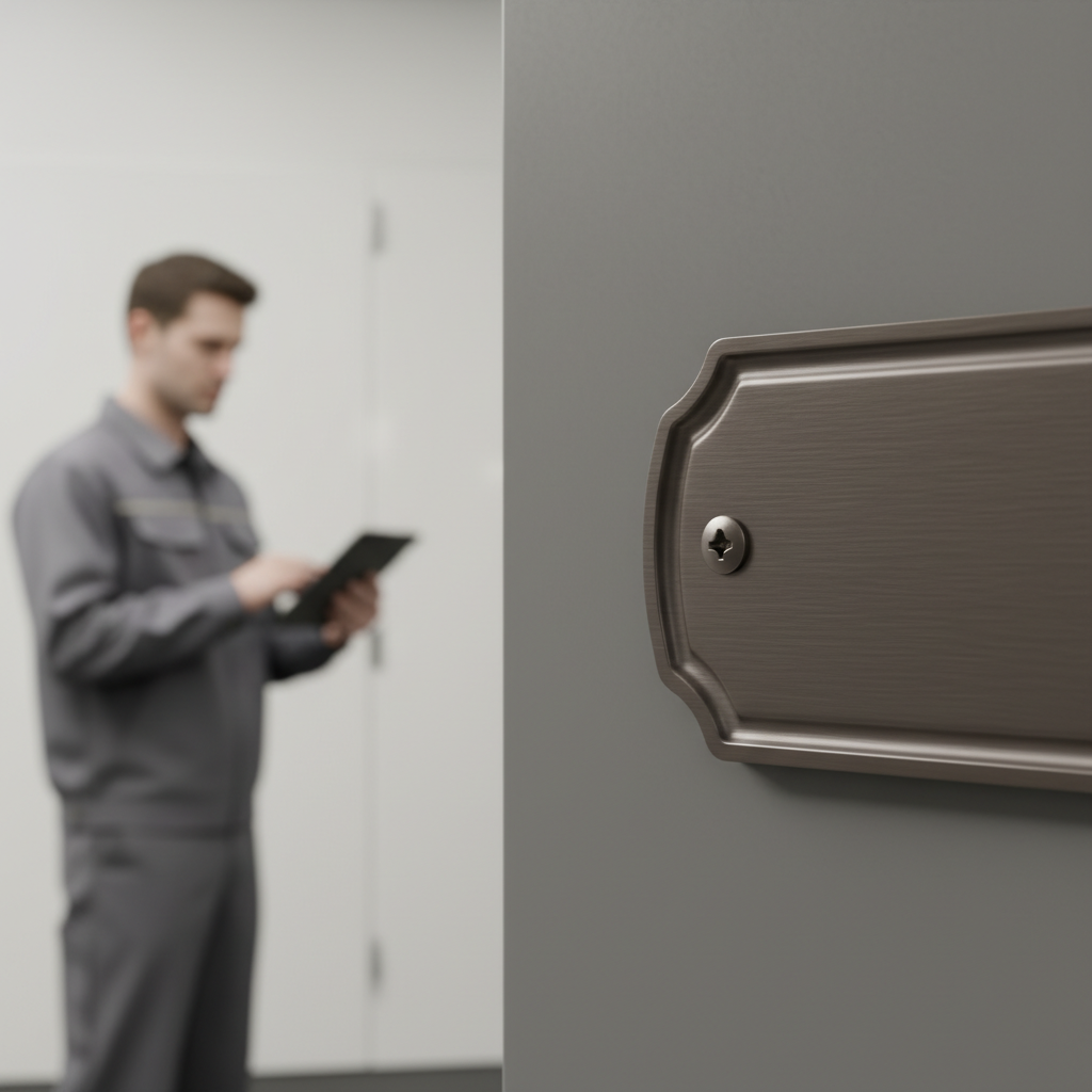 Dørskilt Børstet Mat Forkrom - Billede 3