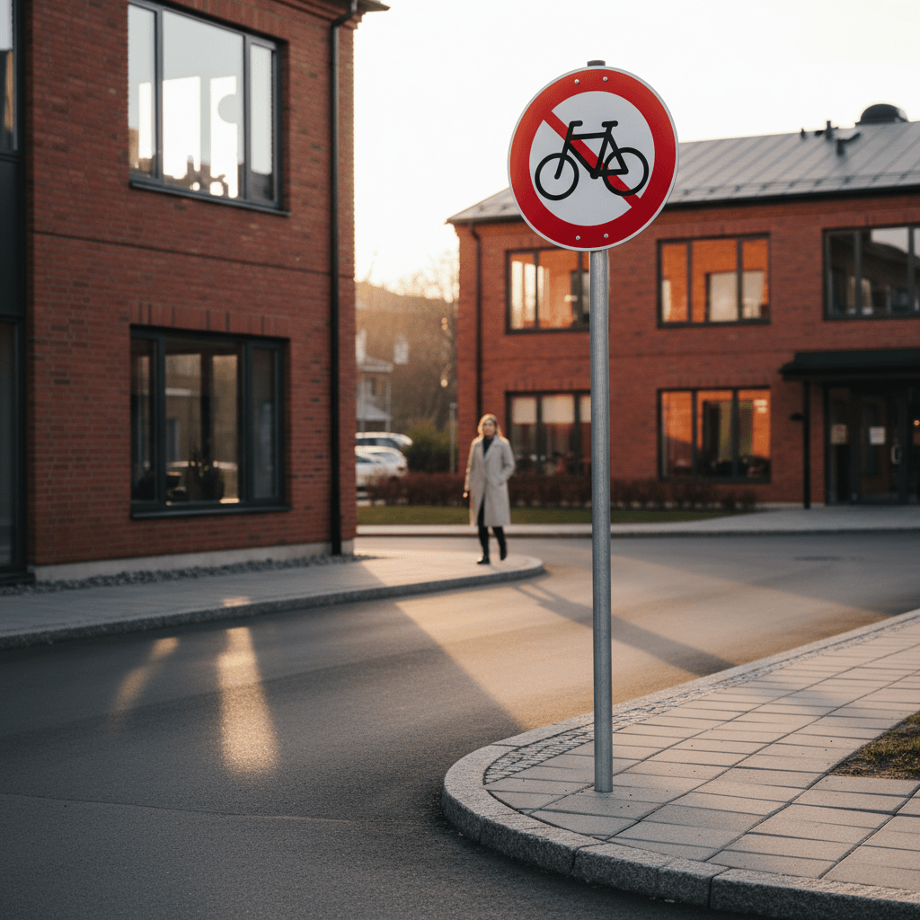 C25 Cykel forbudt. Forbudstavle skilt - Billede 2